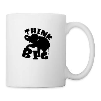 Think Big Elephant idea black Silhouette - Mug - white - Right