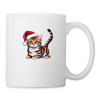 Bengal cat Christmas kitten Bengal kitten - Mug - white - Right