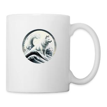 Schäferhund-Design auf einer japanischen Welle - Tasse - Weiß - Rechts