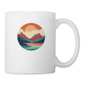 Mountains with sunset - Mug - white - Right