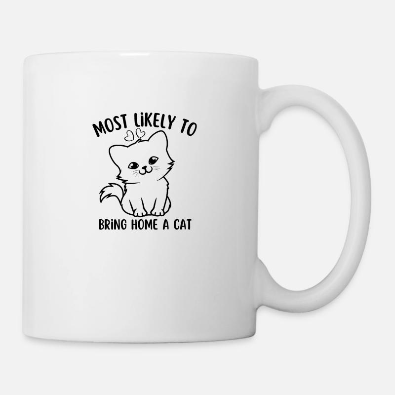 Les plus susceptibles de ramener un chat à la maison - Mug blanc - blanc