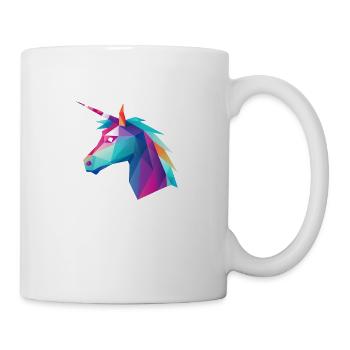 Unicorn Head Low Poly Logo Design - Mug - white - Right