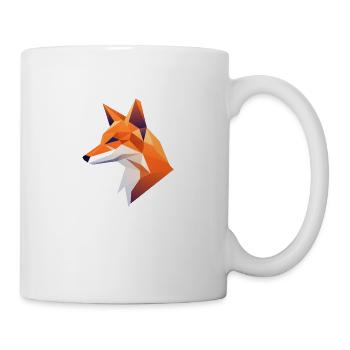 Fuchs Kopf Low Poly Logo Design - Tasse - Weiß - Rechts