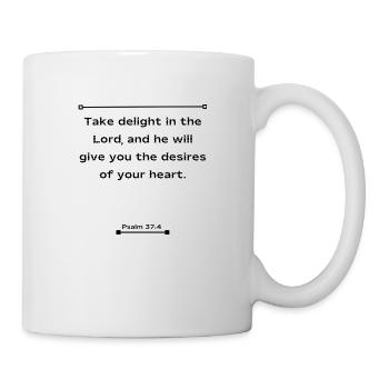 Ein inspirierender Bibelvers - Psalm 37:4 - Tasse - Weiß - Rechts