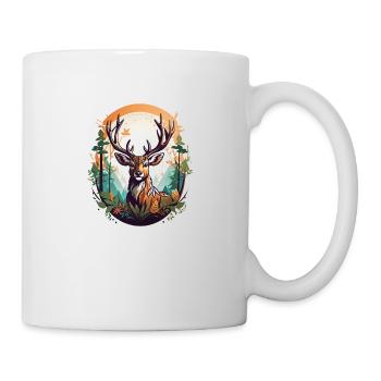 Hirsch - Tasse - Weiß - Rechts