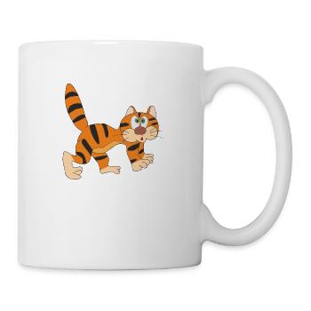 lustige Katze - Tasse - Weiß - Rechts