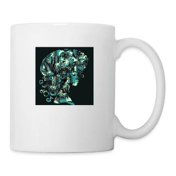 Femme bleue - Mug blanc - blanc - Droite