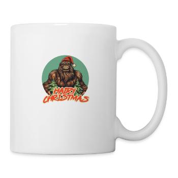 Witziger Big Foot Hairy Christmas Spruch - Tasse - Weiß - Rechts
