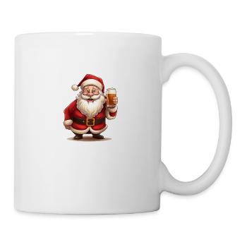 Santa Clause is crazy about beer - Mug - white - Right