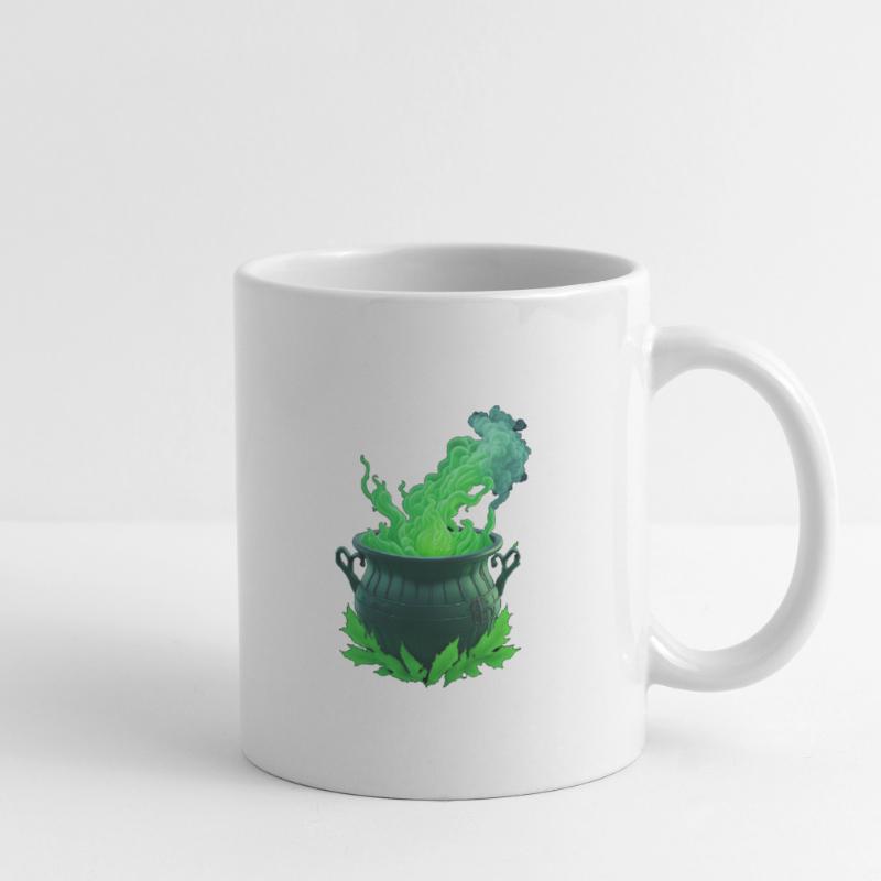 Chaudron de sorcière Halloween Mug blanc