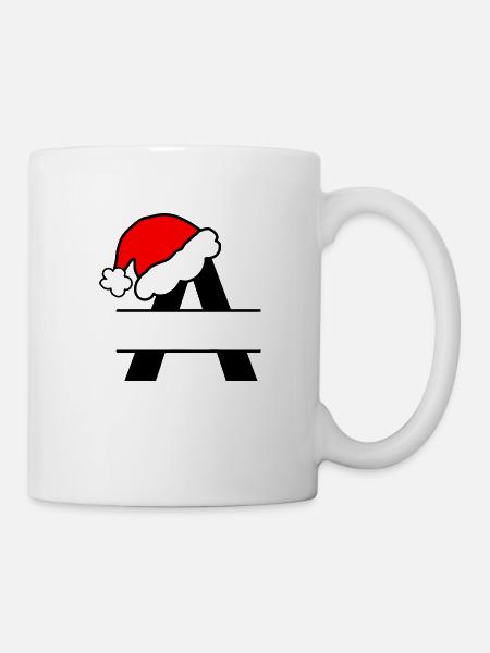 Alphabet Noël Lettre A a personnaliser prénom - Mug blanc - blanc