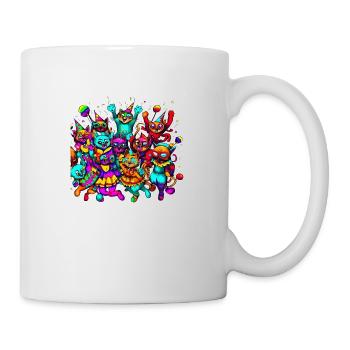 Katzenkarneval - Tasse - Weiß - Rechts