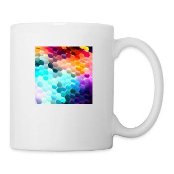 Bunter Hexagon-Rausch - Tasse - Weiß - Rechts
