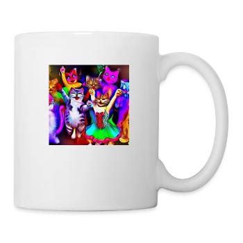 Katzenkarneval - Tasse - Weiß - Rechts