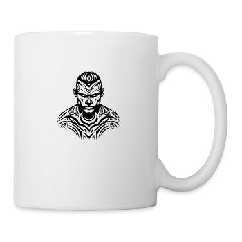 Tribal Boxer / Fighter Logo Tattoo Design - Mug blanc - blanc - Droite