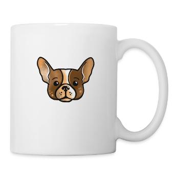 French bulldog cute puppy face - Mug - white - Right