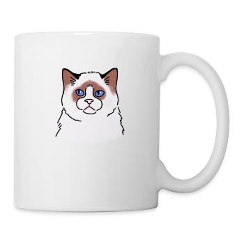 Poupée de chiffon Visage de chat malheureux - Mug blanc - blanc - Droite