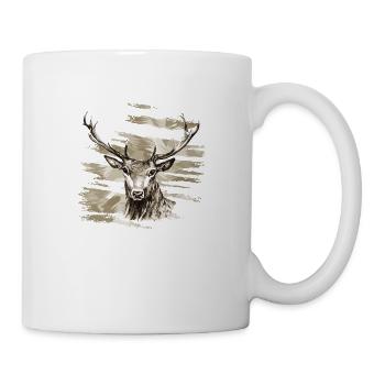 Hirsch - Tasse - Weiß - Rechts