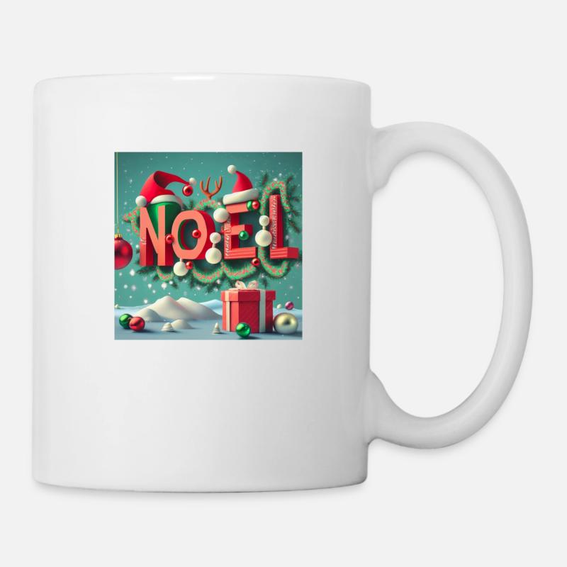 Lumières de Noël en T-shirt - Mug blanc - blanc
