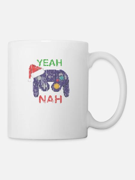 Yeah nah Ugly Christmas Gaming - Mug - white