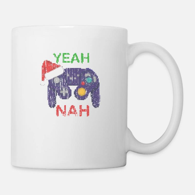 Yeah nah Ugly Christmas Gaming - Mug - white
