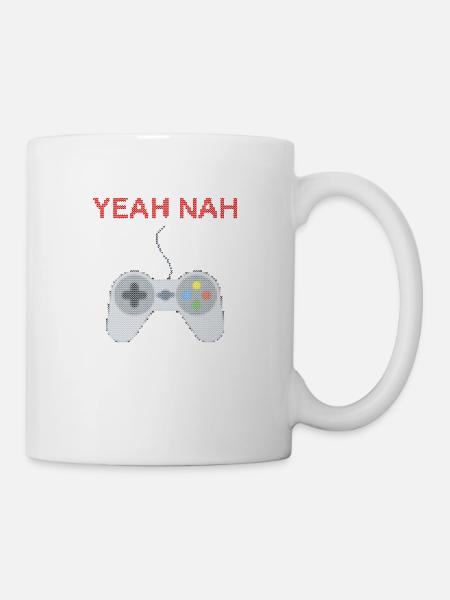 Yeah nah Ugly Christmas Gaming - Mug - white
