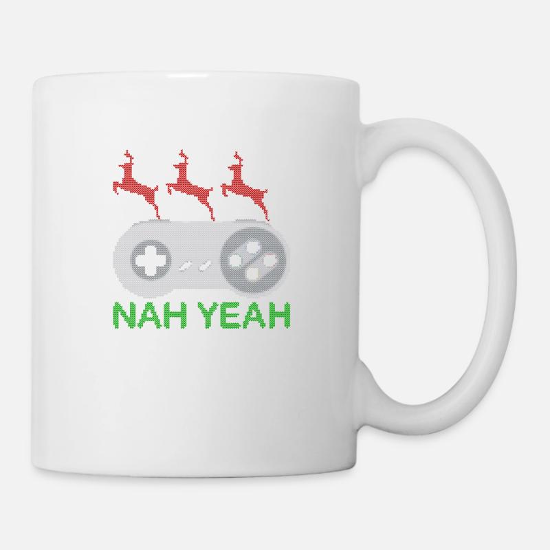 Yeah nah Ugly Christmas Gaming - Mug - white