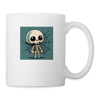 Happy Halloween cute skeleton scary funny spooky - Mug - white - Right