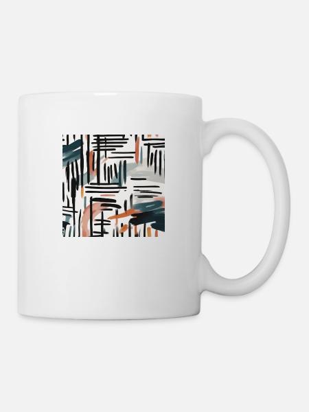 modernes Pinseldesign - Tasse - Weiß