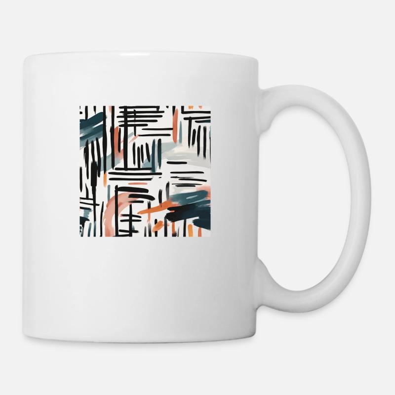 modernes Pinseldesign - Tasse - Weiß