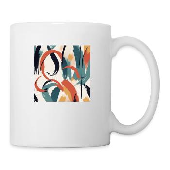 Modernes Pinselstrichdesign - Tasse - Weiß - Rechts