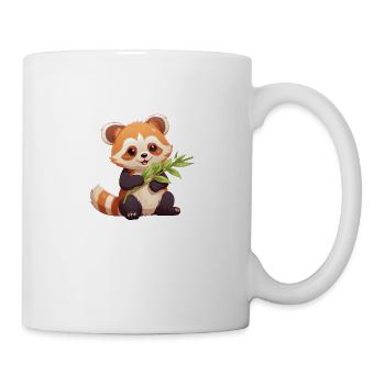 Cartoon roter panda - Tasse - Weiß - Rechts