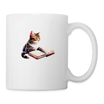 Livres de lecture Chat domestique Chat Chat Livre Chaton - Mug blanc - blanc - Droite