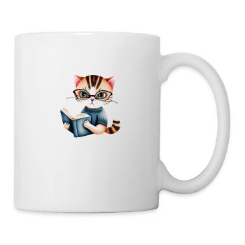 Cat Books Kittens Reading Domestic Cat Hangover Book - Mug - white - Right