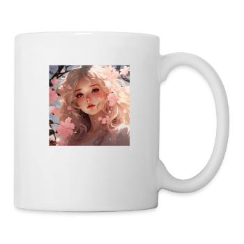 Blonde Anime-Schönheit träumt dich an - Tasse - Weiß - Rechts