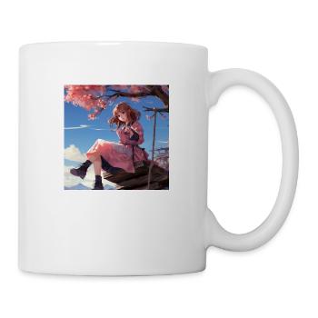 Anime Girl Sitting Blossom Dream - Mug blanc - blanc - Droite
