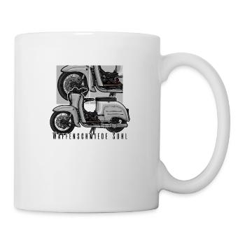 Schwalbe (grau) // Illustration - Tasse - Weiß - Rechts