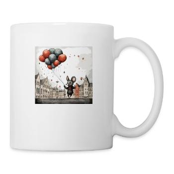 Mouse with balloons - Mug - white - Right