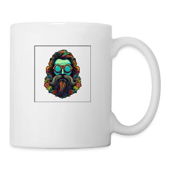 Colorful 70s Flower Power Hippie Design - Mug - white - Right