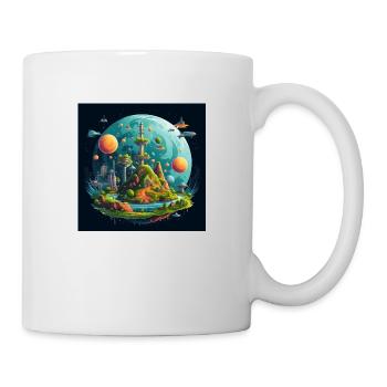 Terre plate du système solaire - Mug blanc - blanc - Droite