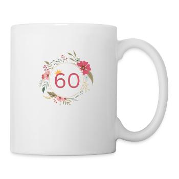 Numéro 60, Jolie couronne de fleurs - Mug blanc - blanc - Droite