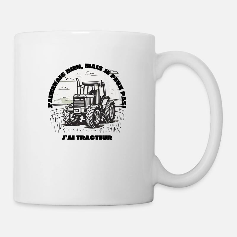 Je peux pas j'ai tracteur - Mug blanc - blanc