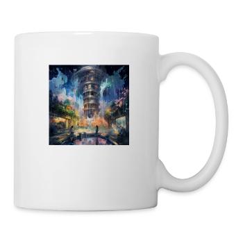 Futuristischer Tower in einer Stadt - Park - Tasse - Weiß - Rechts