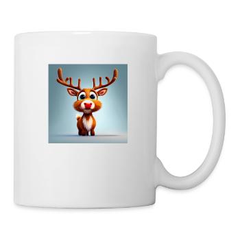 niedliche rote nase rentier weihnachtliche weihnachtsstimmung - Tasse - Weiß - Rechts