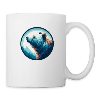Ours polaire polygonal dans le style géométrique polygonal - Mug blanc - blanc - Droite