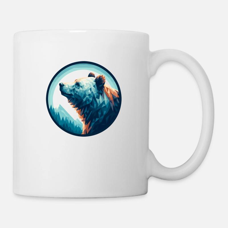 Polygon Bär eisbär im polygon geometrischen stil - Tasse - Weiß