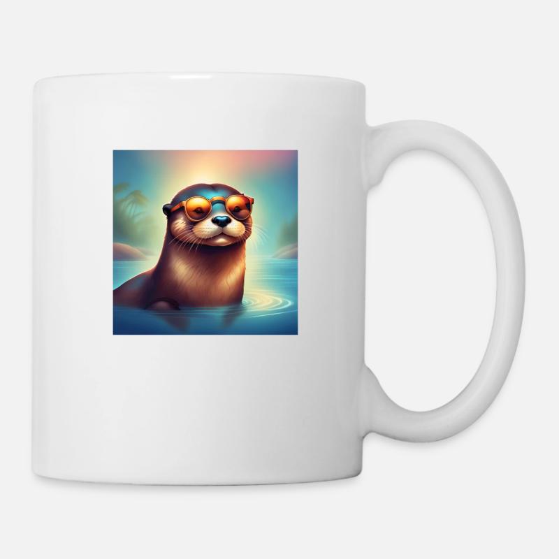 Loutre ensoleillée - Mug blanc - blanc