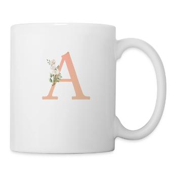A monogram, minimal, pastel, floral - Mug - white - Right