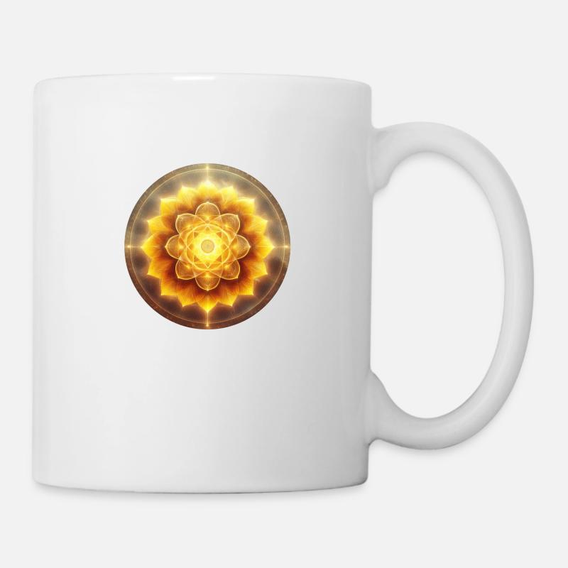 Fleur de Pouvoir - Chakra du plexus solaire - Mug blanc - blanc