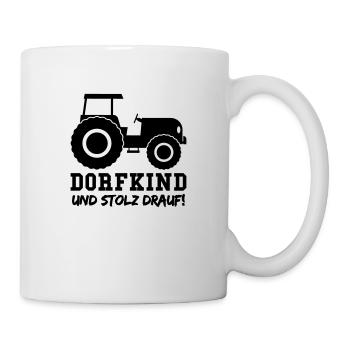 traktor dorfkind - Tasse - Weiß - Rechts